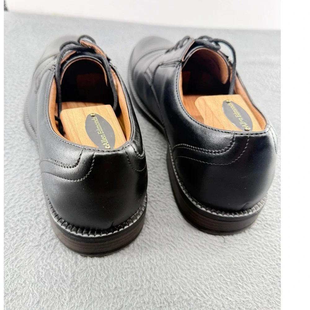 George Cap Toe Dress Shoes Mens 9.5 Black Faux Leather Lace Up Derby Business